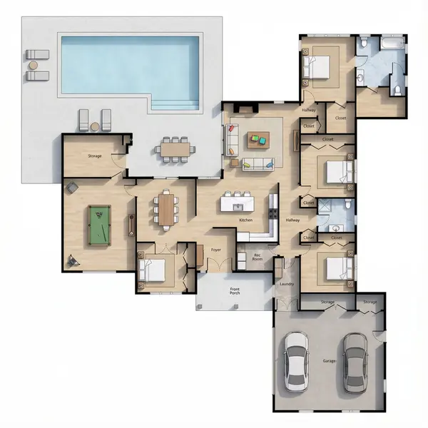 Spacious Earthy 4-Bed floorplan