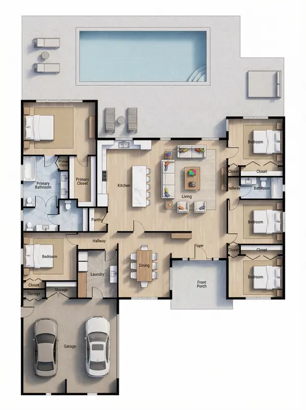Spacious Earthy 5-Bed floorplan