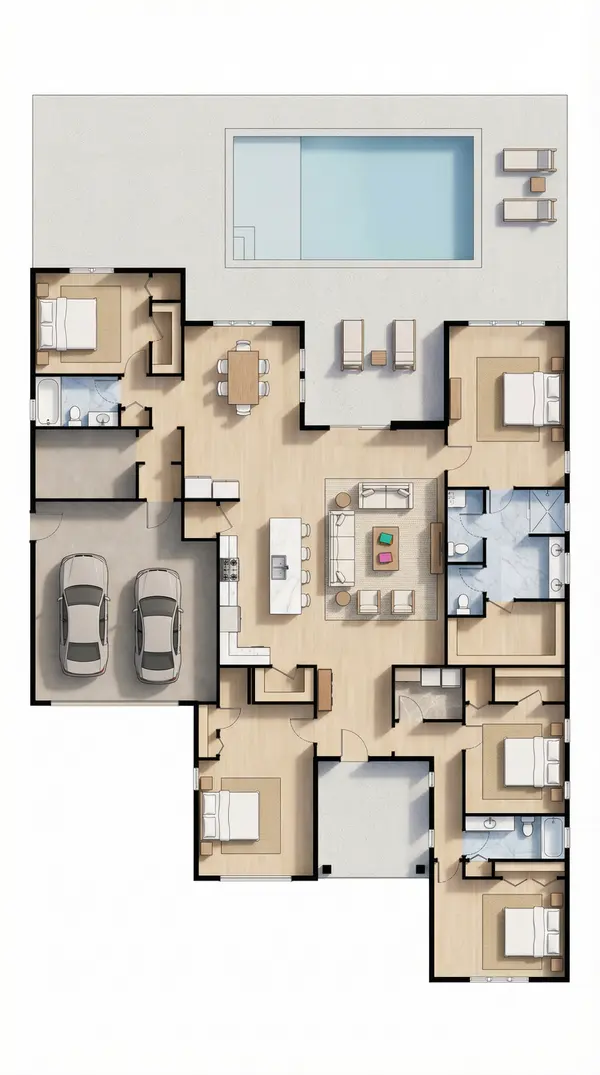 Spacious Earthy 4-Bed floorplan