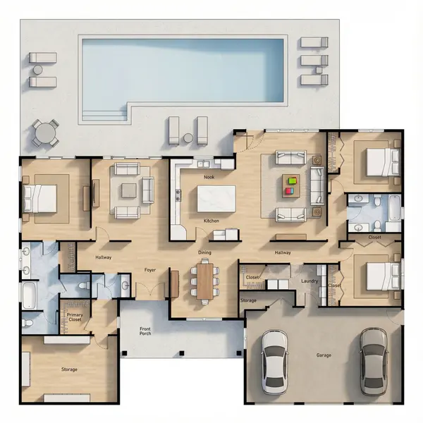Sprawling Earthy 3-Bed House floorplan
