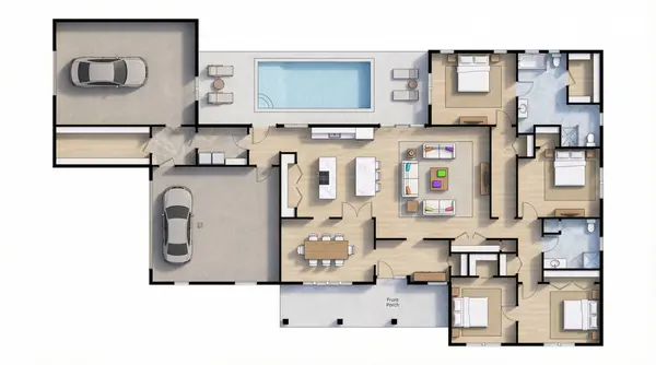 Sprawling 4-Bed Earthy floorplan