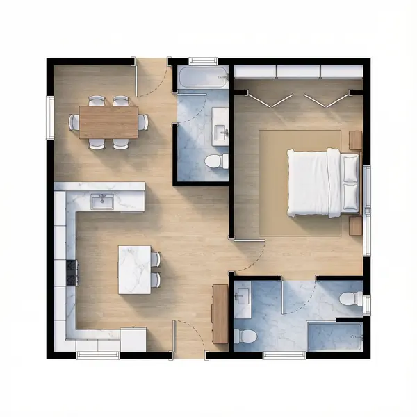 Compact Bright 1-Bed House floorplan