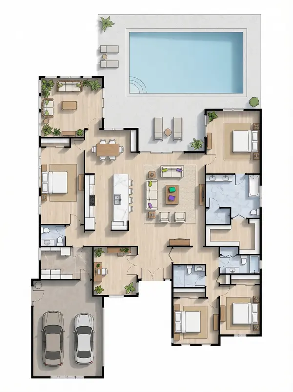 Sprawling Earthy 4-Bed floorplan