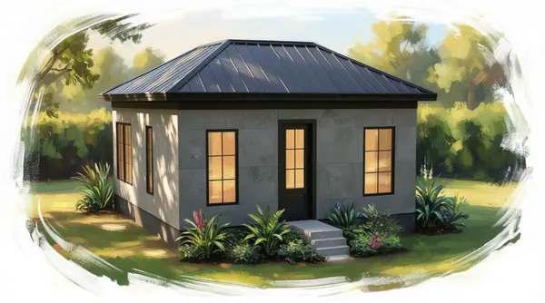 Industrial 1-Bed Home exterior render