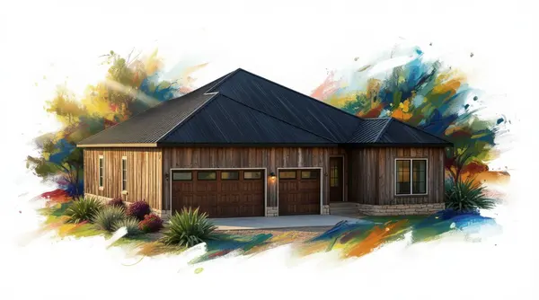 Rustic 4-Bed House Plan exterior render