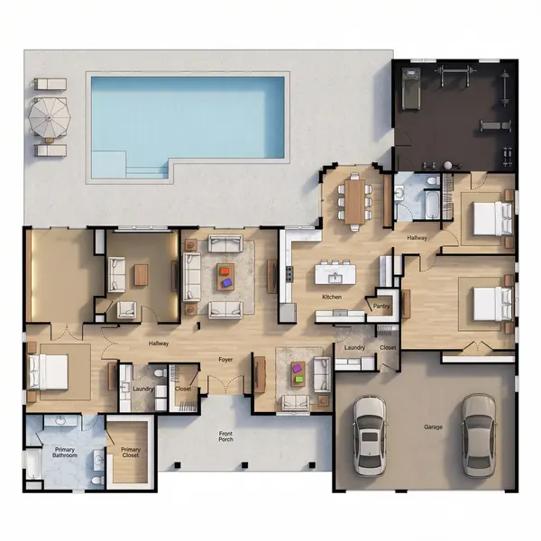 Spacious Bright 2-Bed House floorplan