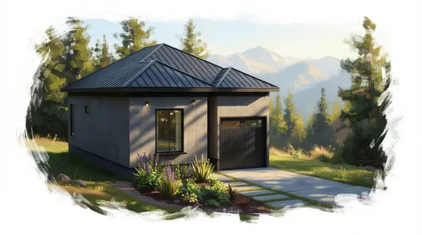 Compact Industrial 1-Bed House exterior render