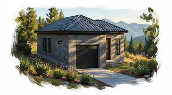 Compact Industrial 1-Bed exterior render