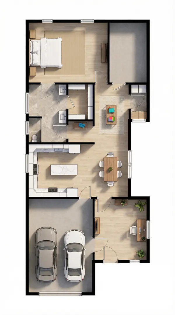 Compact Industrial 1-Bed floorplan