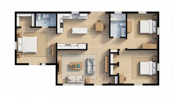 Earthy 3-Bed Retreat floorplan