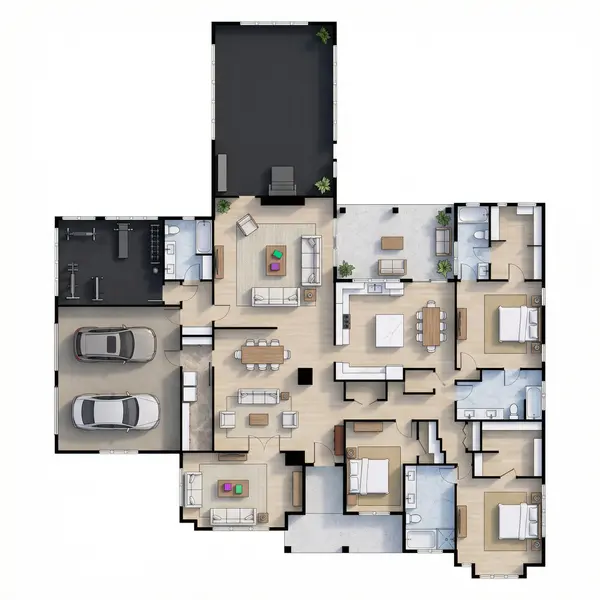 Sprawling Dark 4-Bed Home floorplan