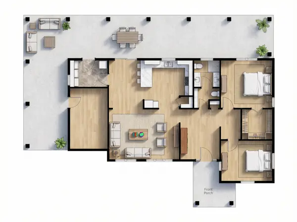 Spacious Natural 2-Bed floorplan