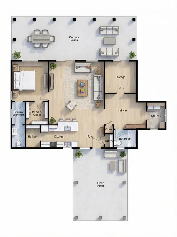 Spacious Dark 1-Bed Home floorplan
