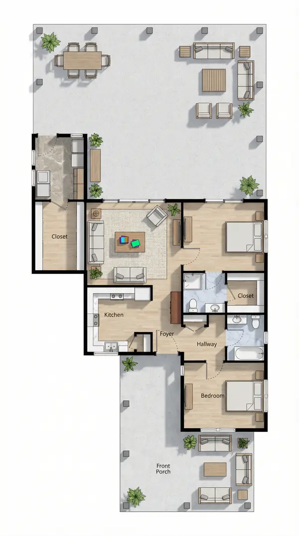 Dark 2-Bed Retreat Home floorplan