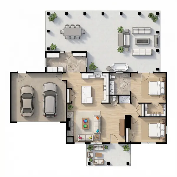 Dark 3-Bed House floorplan