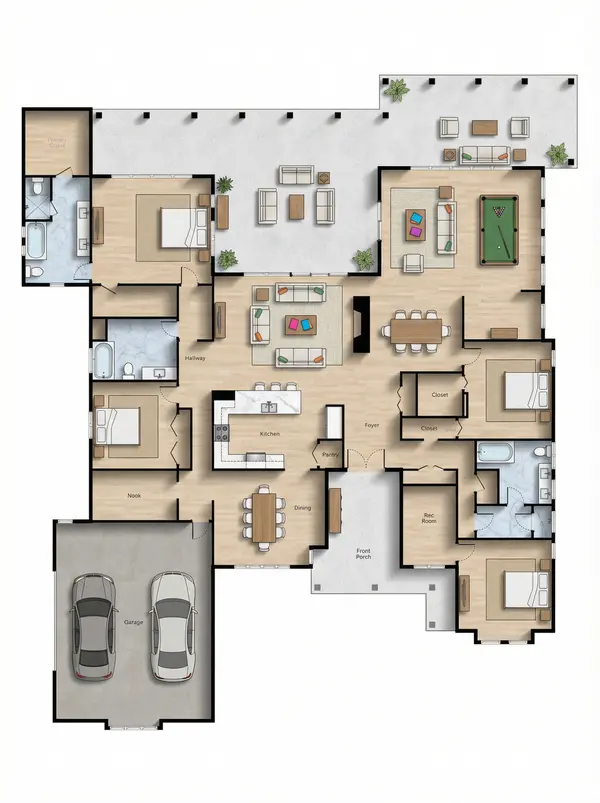 4 Bed 3 Bath House Plan floorplan