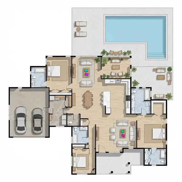 Sprawling 3-Bed Natural floorplan