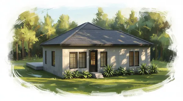 Sleek Industrial 2-Bed House exterior render