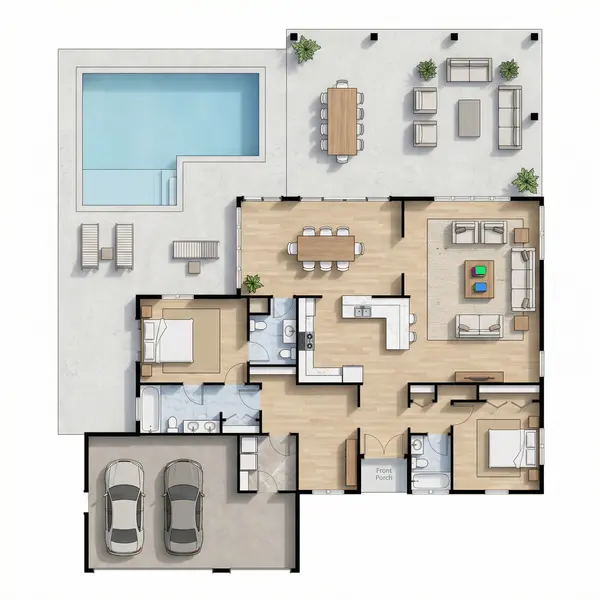 Earthy 2-Bed Home floorplan