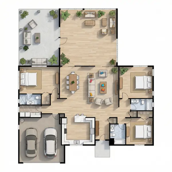 Bright 2-Bed Residence floorplan