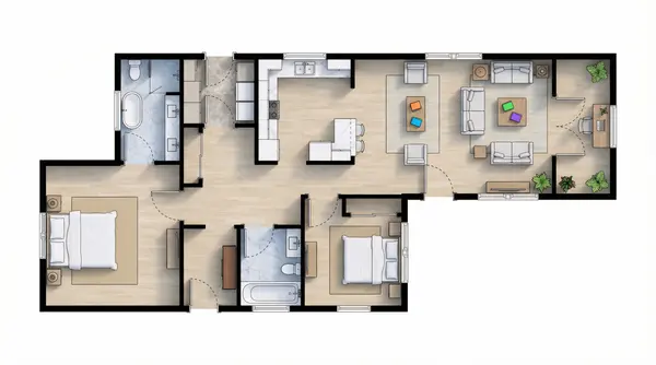 Bright 2-Bed Home floorplan