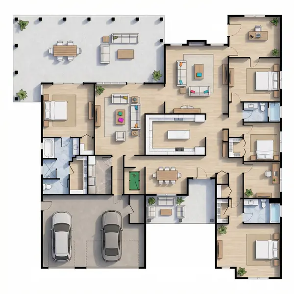 Sprawling Bright 4-Bed floorplan