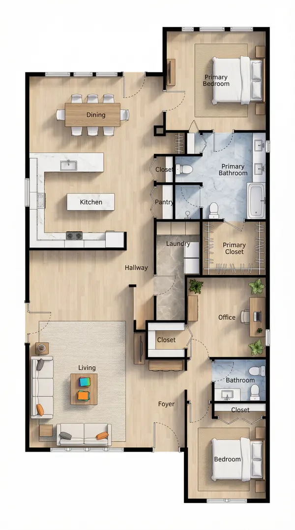 Natural 2-Bed House floorplan