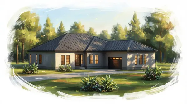 Spacious 4-Bed Dark House exterior render
