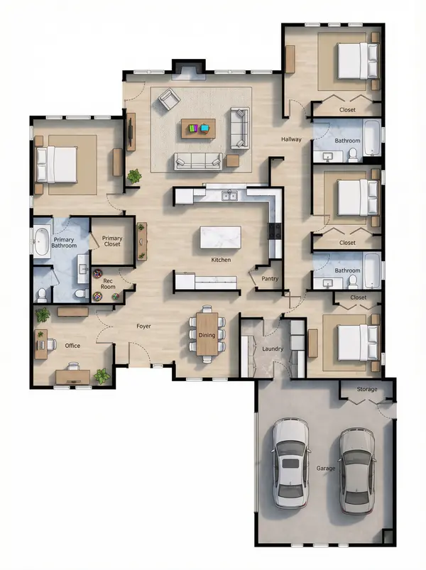 Spacious 4-Bed Dark House floorplan