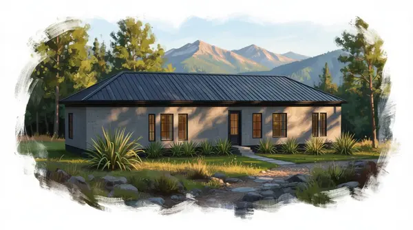 Sleek Industrial 2-Bed exterior render