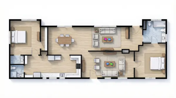 Sleek Industrial 2-Bed floorplan
