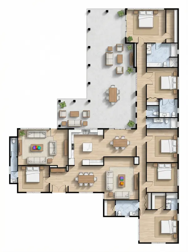 Sprawling 6-Bed Earthy floorplan