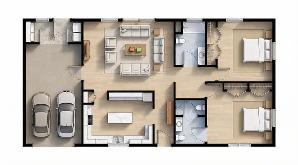 Bright 2-Bed House floorplan