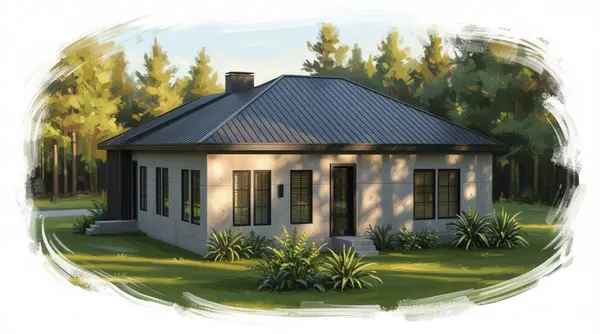 Sleek Industrial 3-Bed Home exterior render