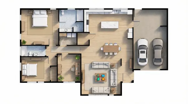 Spacious Bright 2-Bed Home floorplan
