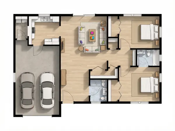Cozy Natural 2-Bed House floorplan