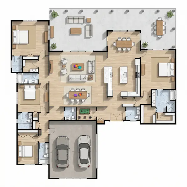 Sprawling Earthy 4-Bed floorplan