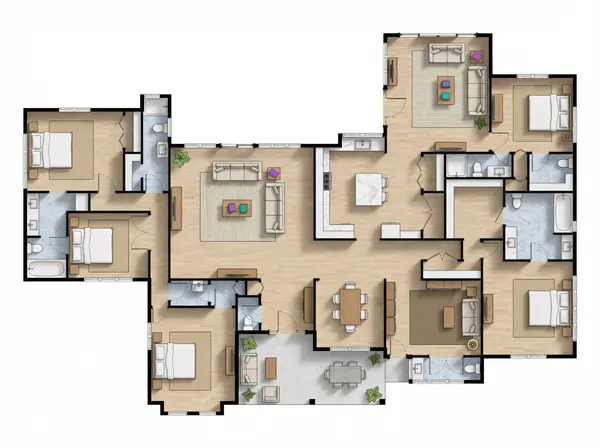 Sprawling Earthy 5-Bed Residence floorplan