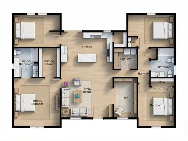 Bright 4-Bed House floorplan